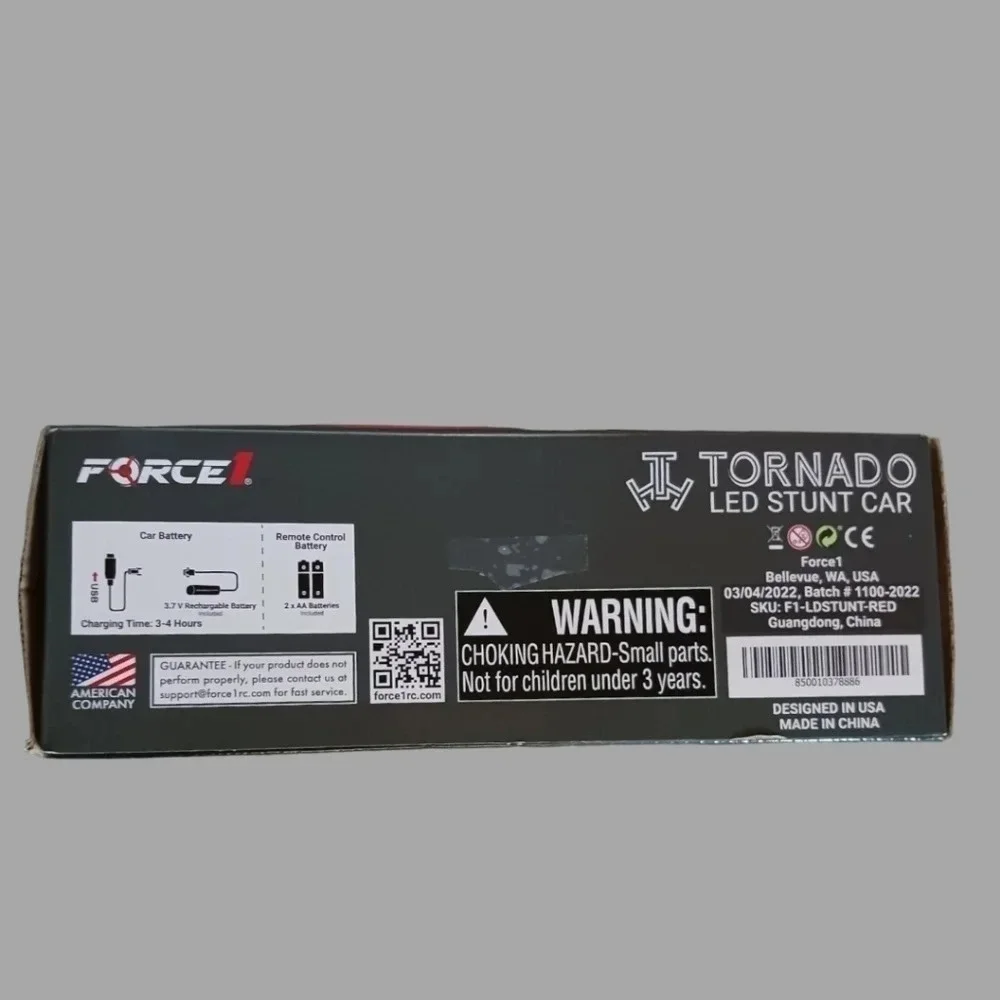 Force1 tornado red led double sided rc car blue/ red color